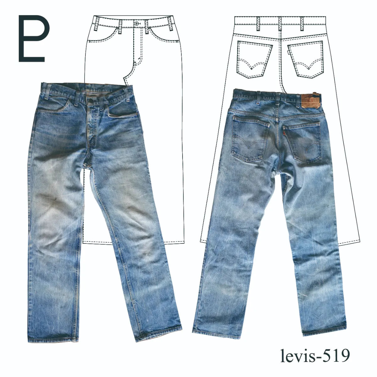 パターンの本　英語 Vintage Levi's 519-1979 オレンジタブ – PATTERN LABO